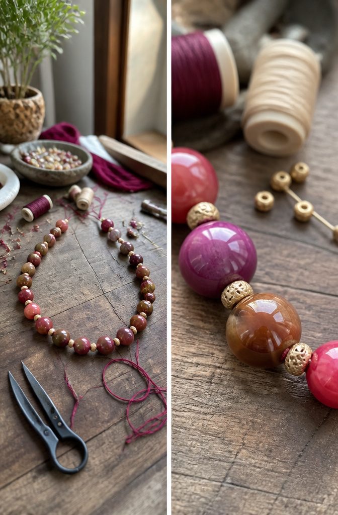 Beaded Jewelry Knots: How to Secure Beads With Cord 10 Knot-a-Bead spacers positioned between beads on a necklace.