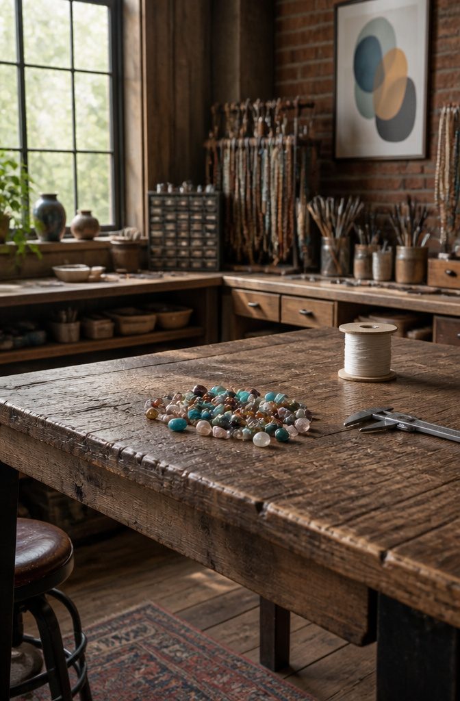 Beaded Jewelry Knots: How to Secure Beads With Cord 13 Tools and beads illustrating challenges with bead hole sizes.