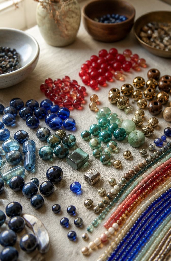 How to Build Your DIY Jewelry Essentials Kit: 9 Core Items 1 Czech glass beads in various colors displayed on a soft background.