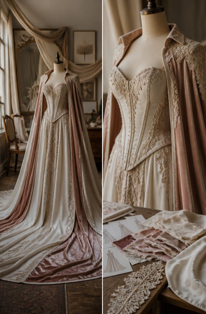 Fantasy Wedding Dresses: 8 Whimsical Styles for Dreamy Brides 8 Unique gown featuring historical design elements and custom tailoring.