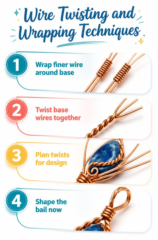 Jewelry Wire Wrapping Techniques: From Base to Finish 8 An image titled 'Wire Twisting and Wrapping Techniques' related to jewelry.