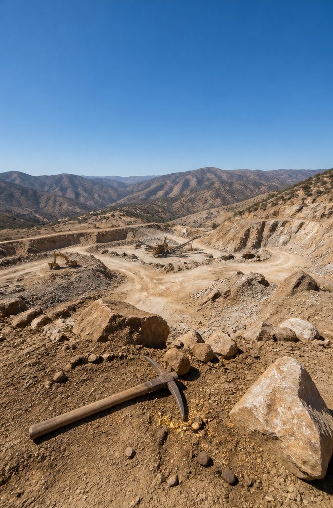 A map illustrating the Mexican states where gold is mined.