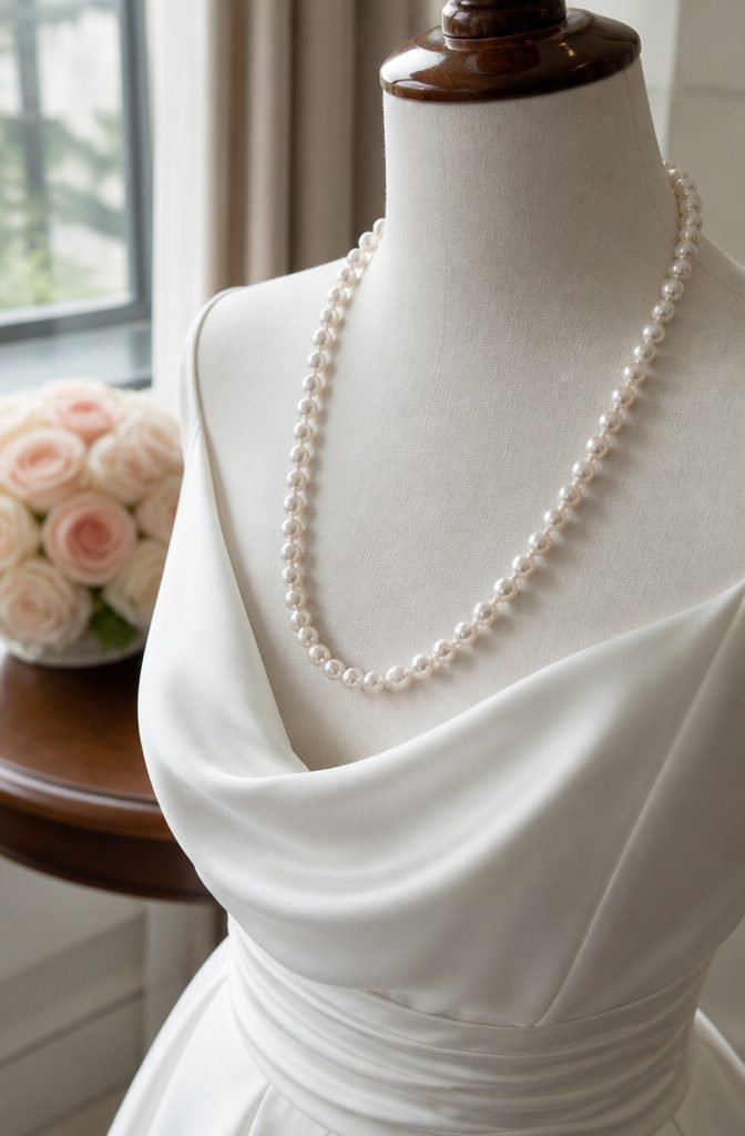 Real Pearl Jewelry: Necklaces, Earrings, Rings, and More 1 AAA Quality 6.5 x 7mm White Akoya Cultured Pearl Necklace displayed.