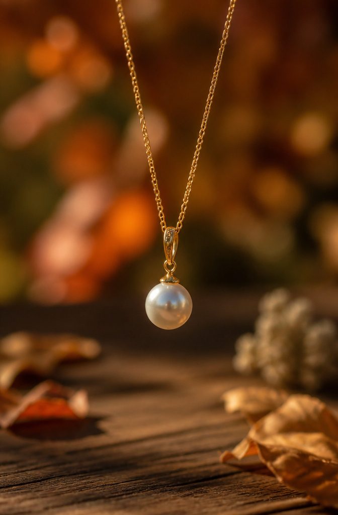 Real Pearl Jewelry: Necklaces, Earrings, Rings, and More 5 A single pearl on a fine chain displayed elegantly.