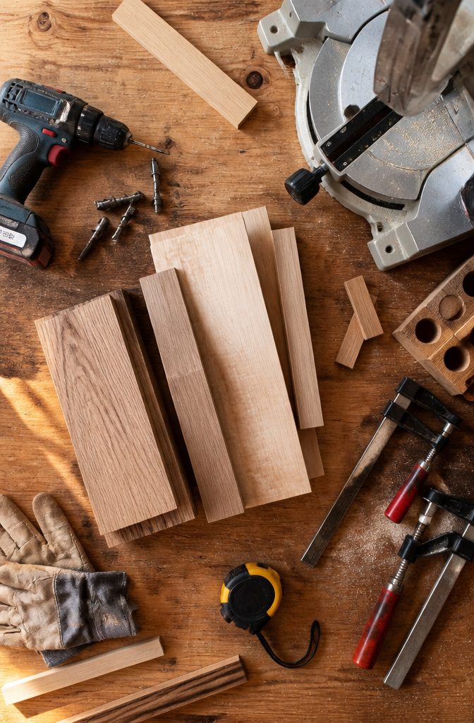 How to Build a Wooden Jewelry Holder: 5 Design Ideas 11 Photograph detailing materials and tools needed for construction.